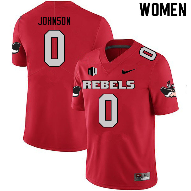 Women #0 Ricky Johnson UNLV Rebels College Football Jerseys Sale-Scarlet - Click Image to Close